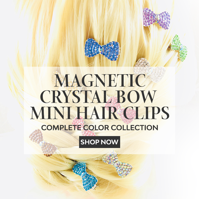 Moghant Magnetic Crystal Bow Mini Hair Clips