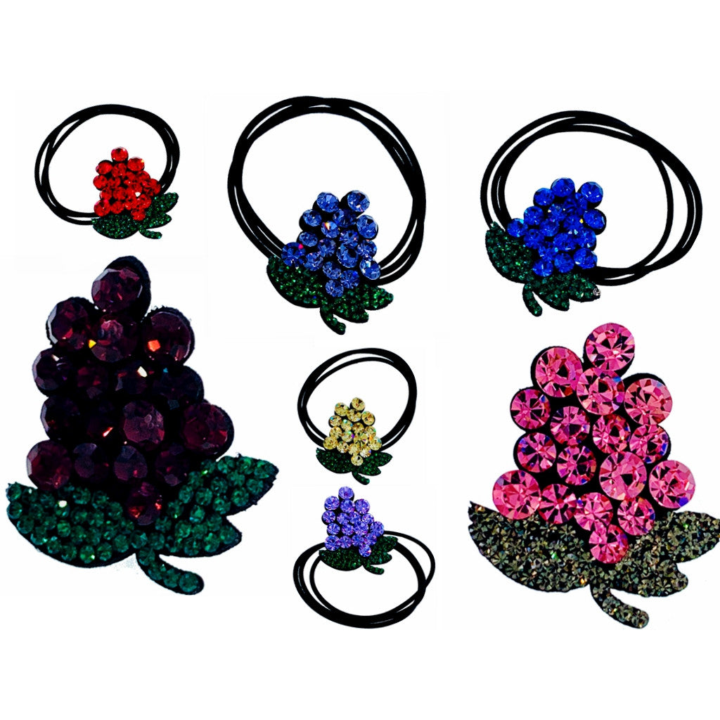 Handmade Grape Ponytail Holder Scrunchies made with Swarovski  ELM Crystal Hair Rope Wrap, Ponytail Holder - MOGHANT