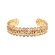 Chloé Cubic Zirconia Open Wrist Cuff Bangle Bracelet Gold, Bracelet Bangle Cuff - MOGHANT