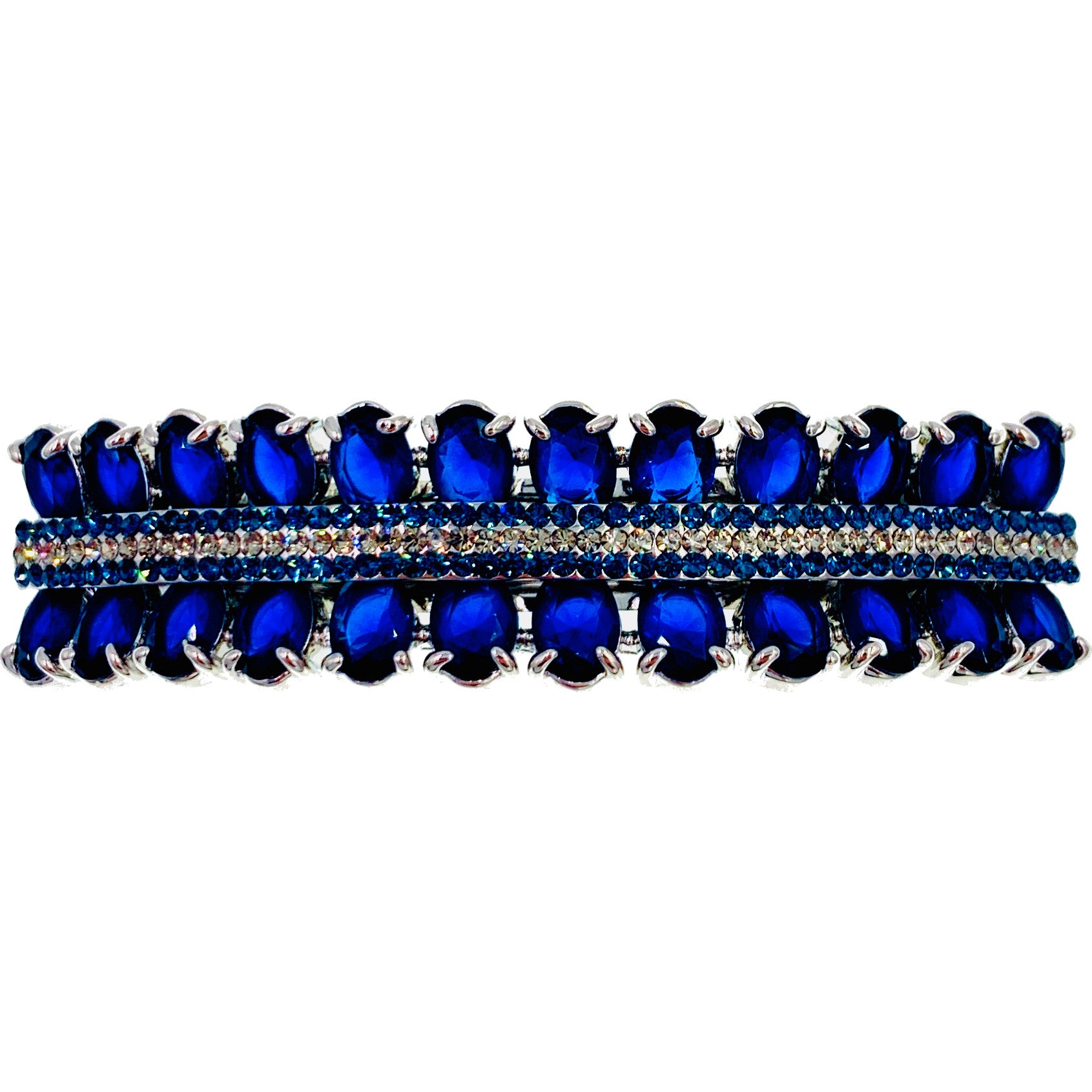 Evonne Geo Barrette Cubic Zirconia CZ Crystal Swarovski Elementary Crystal, Barrette - MOGHANT