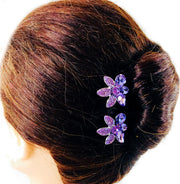 Windflower Flower Small Hair Comb made with  Swarovski  Elements Crystal Wedding Bridal Prom Party, Hair Comb - MOGHANT