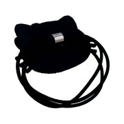 USA Handmade Leather base with Kitty Cat Ponytail Holder Scrunchies made with Swarovski  ELM Crystal Hair Rope Wrap, Ponytail Holder - MOGHANT