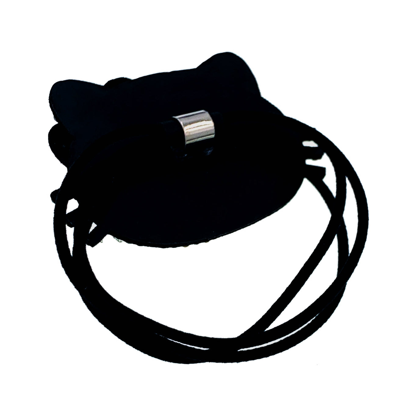 USA Handmade Leather base with Kitty Cat Ponytail Holder Scrunchies made with Swarovski  ELM Crystal Hair Rope Wrap, Ponytail Holder - MOGHANT