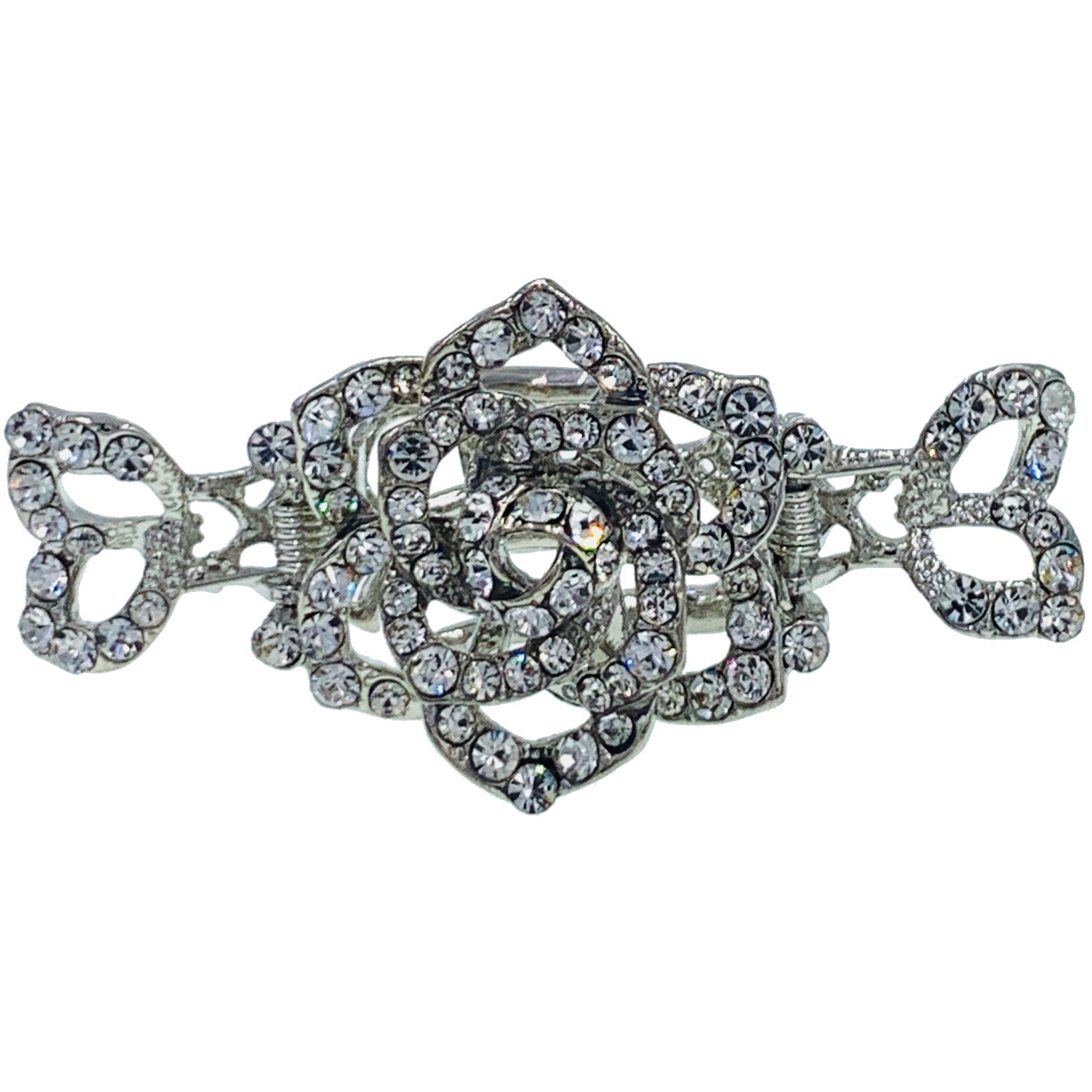 Teresa Large  Rose Hair Claw Jaw Clip use Rhinestone Crystal, Hair Claw - MOGHANT