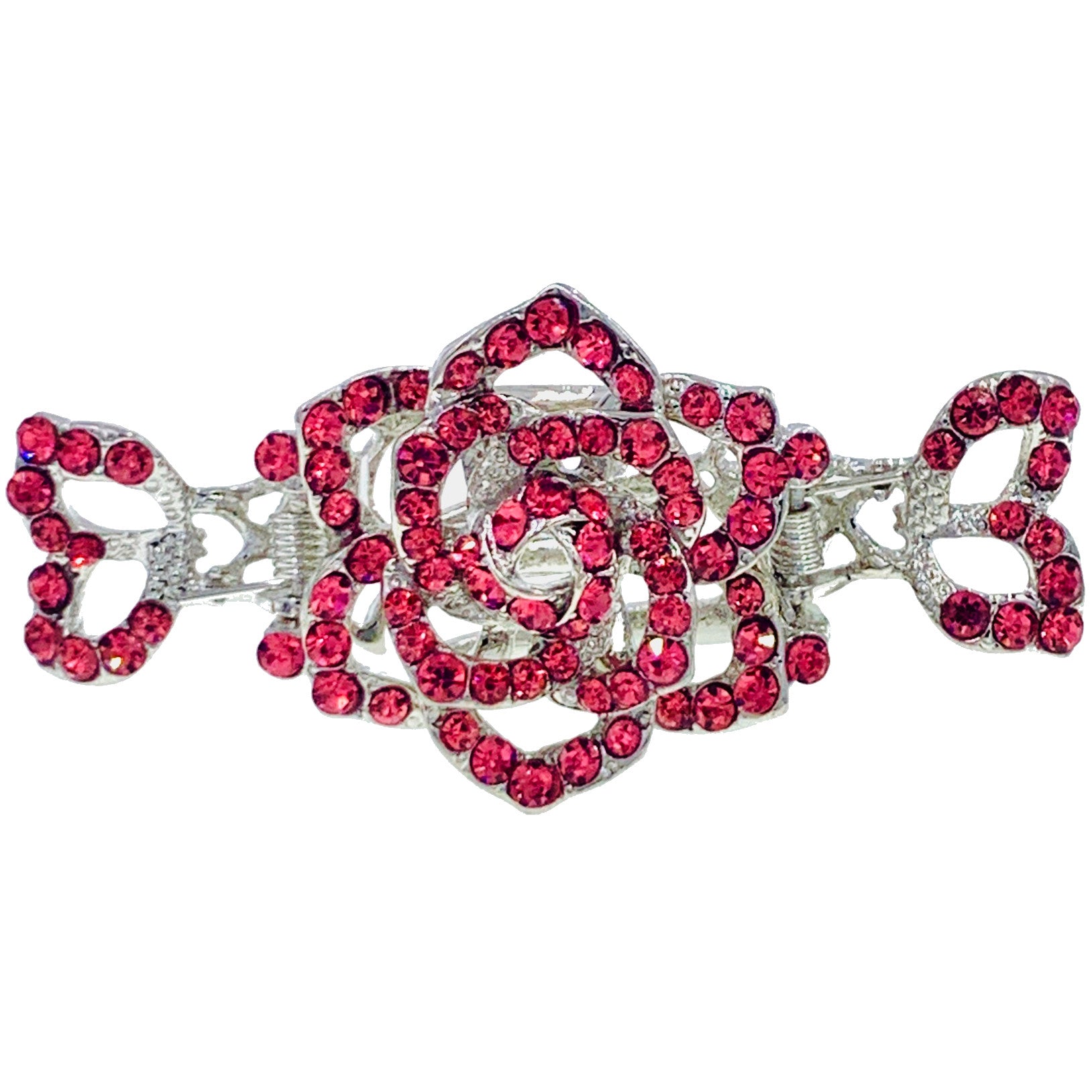 Teresa Large  Rose Hair Claw Jaw Clip use Rhinestone Crystal, Hair Claw - MOGHANT