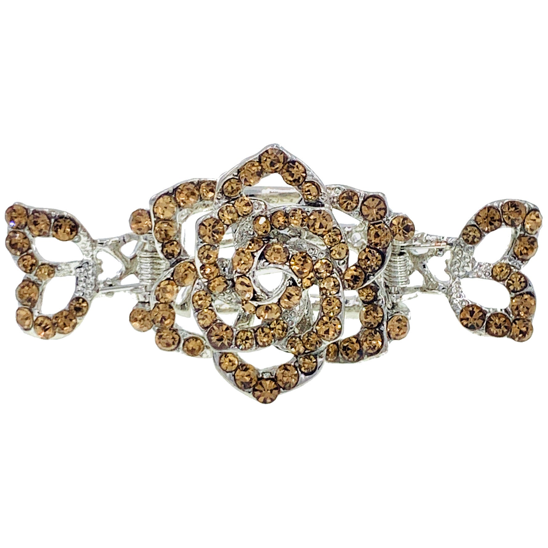 Teresa Large  Rose Hair Claw Jaw Clip use Rhinestone Crystal, Hair Claw - MOGHANT