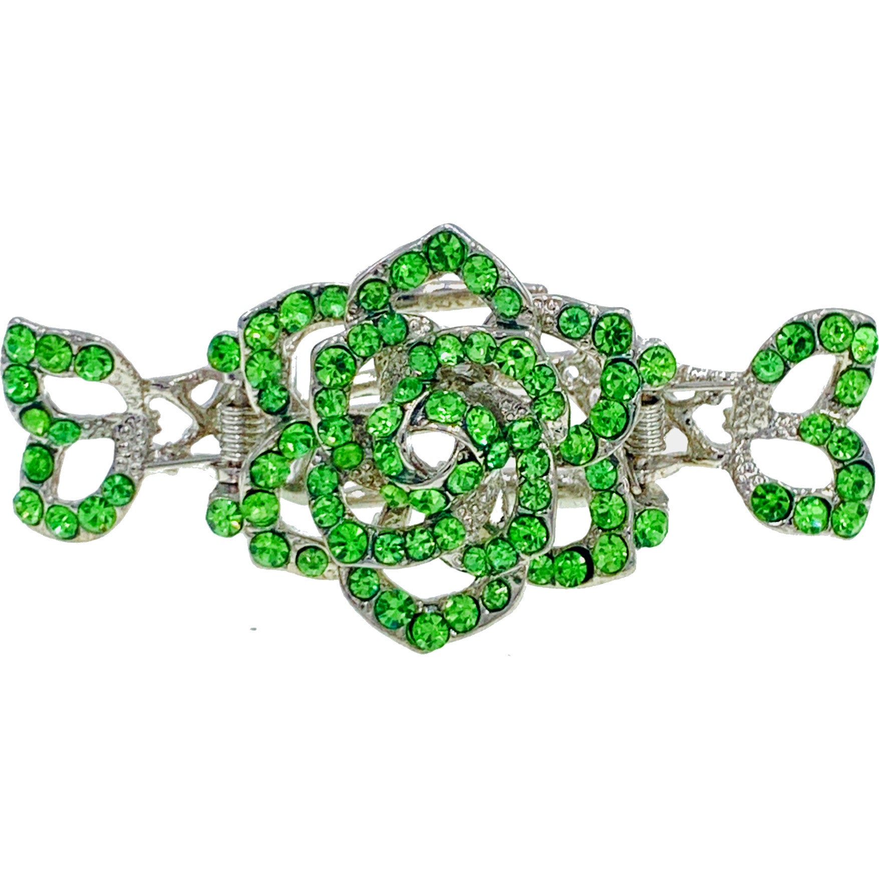 Teresa Large  Rose Hair Claw Jaw Clip use Rhinestone Crystal, Hair Claw - MOGHANT