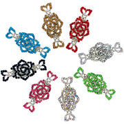 Teresa Large  Rose Hair Claw Jaw Clip use Rhinestone Crystal, Hair Claw - MOGHANT