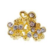 Okazaki Lovely Small Flower Metal Hair Claw Jaw Clip Rhinestone Crystal, Hair Claw - MOGHANT