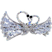 Sidonie Glam Swan Barrette Cubic Zirconia silver base clear purple pink navy blue, Barrette - MOGHANT
