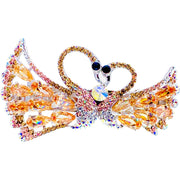 Sidonie Glam Swan Barrette Cubic Zirconia silver base clear purple pink navy blue, Barrette - MOGHANT
