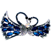 Sidonie Glam Swan Barrette Cubic Zirconia silver base clear purple pink navy blue, Barrette - MOGHANT