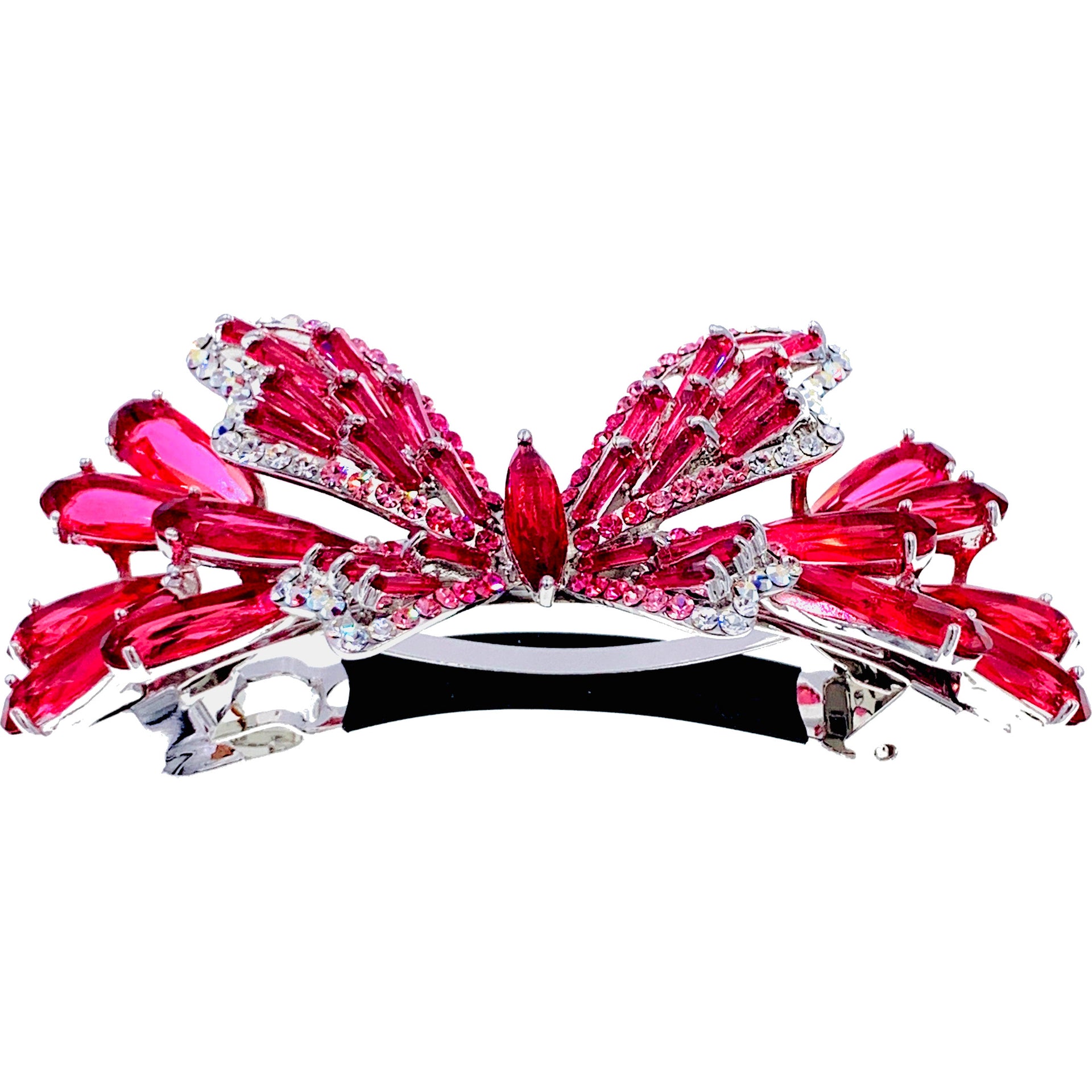 Margaretta Butterfly Barrette Cubic Zirconia CZ  Swarovski Elementary Crystal, Barrette - MOGHANT