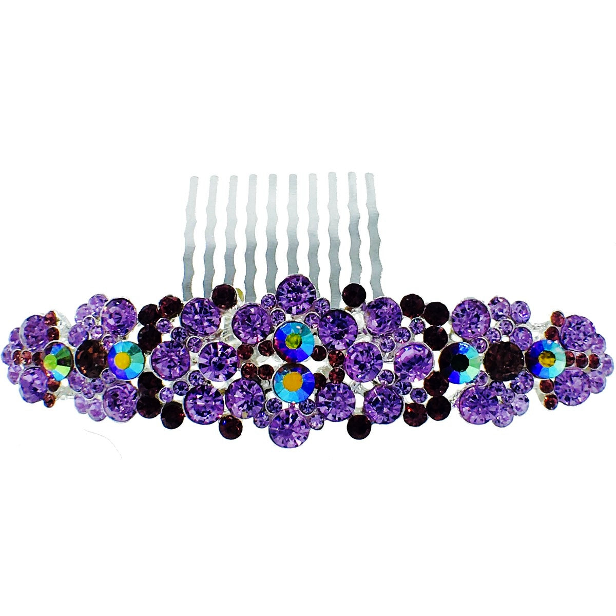 Starry Floral Wide Hair Comb made with Swarovski Crystal, Hair Comb - MOGHANT