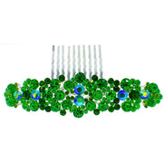 Starry Floral Wide Hair Comb made with Swarovski Crystal, Hair Comb - MOGHANT