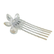 Windflower Flower Small Hair Comb made with  Swarovski  Elements Crystal Wedding Bridal Prom Party, Hair Comb - MOGHANT