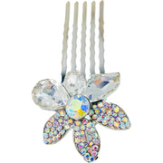 Windflower Flower Small Hair Comb made with  Swarovski  Elements Crystal Wedding Bridal Prom Party, Hair Comb - MOGHANT