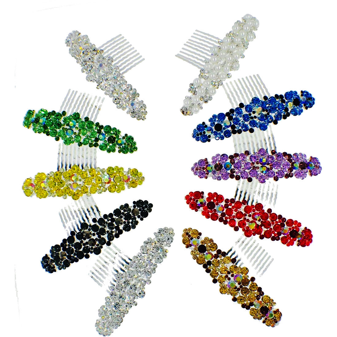 Starry Floral Wide Hair Comb made with Swarovski Crystal, Hair Comb - MOGHANT