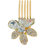 Windflower Flower Small Hair Comb made with  Swarovski  Elements Crystal Wedding Bridal Prom Party, Hair Comb - MOGHANT