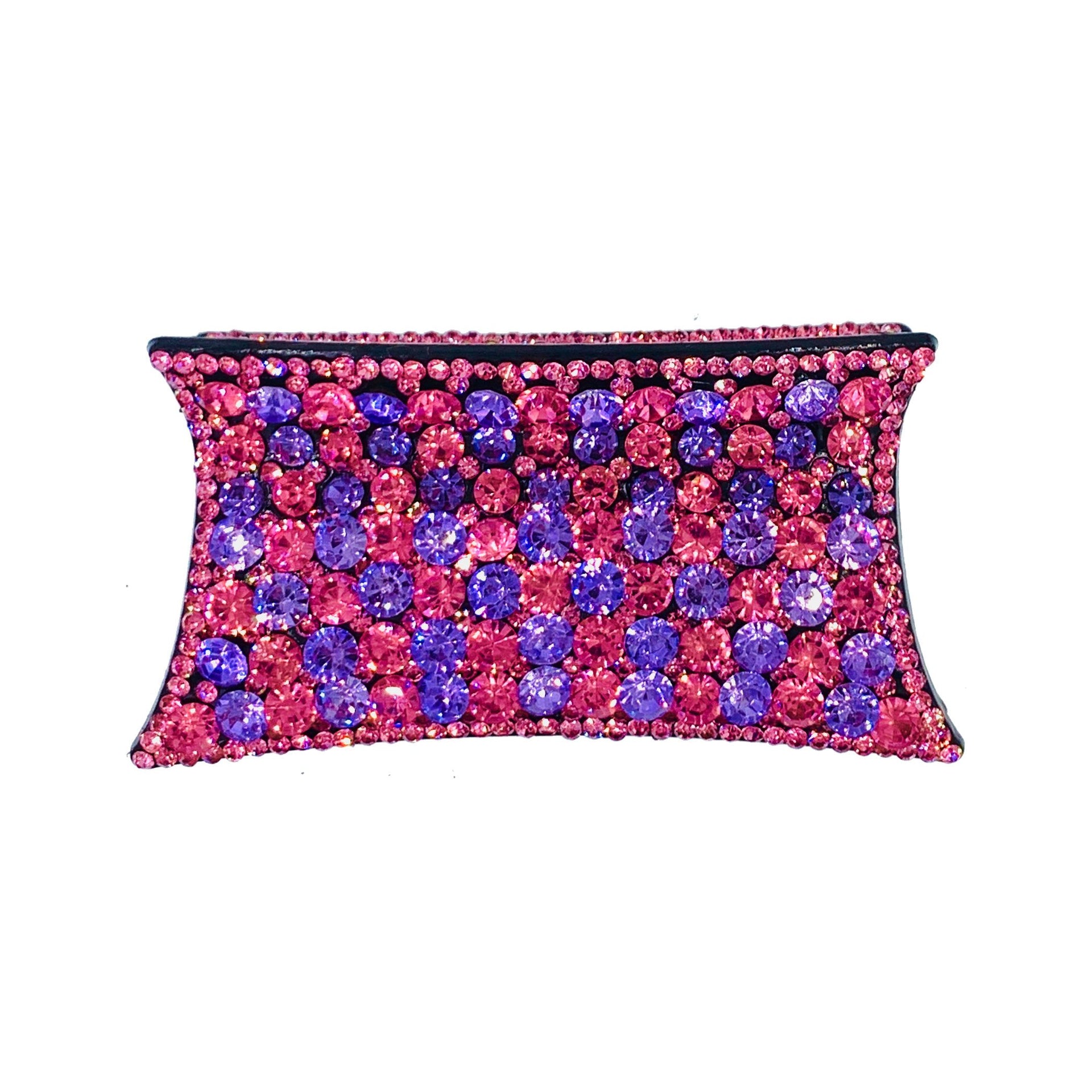Eulalie Handmade Large Square Acrylic Hair Claw JAW Rhinestone Crystal Hot Pink Blue Grey Nave AB Purple, Hair Clip - MOGHANT