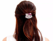 USA Handmade Leather base with Kitty Cat Ponytail Holder Scrunchies made with Swarovski  ELM Crystal Hair Rope Wrap, Ponytail Holder - MOGHANT