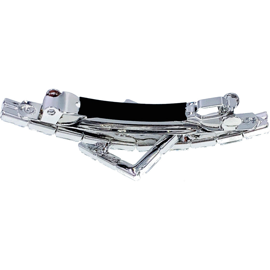 Charlotte Glam Barrette use Swarovski and Cubic Zirconia Crystal Silver Clear Wedding Bridal Prom Gift, Barrette - MOGHANT