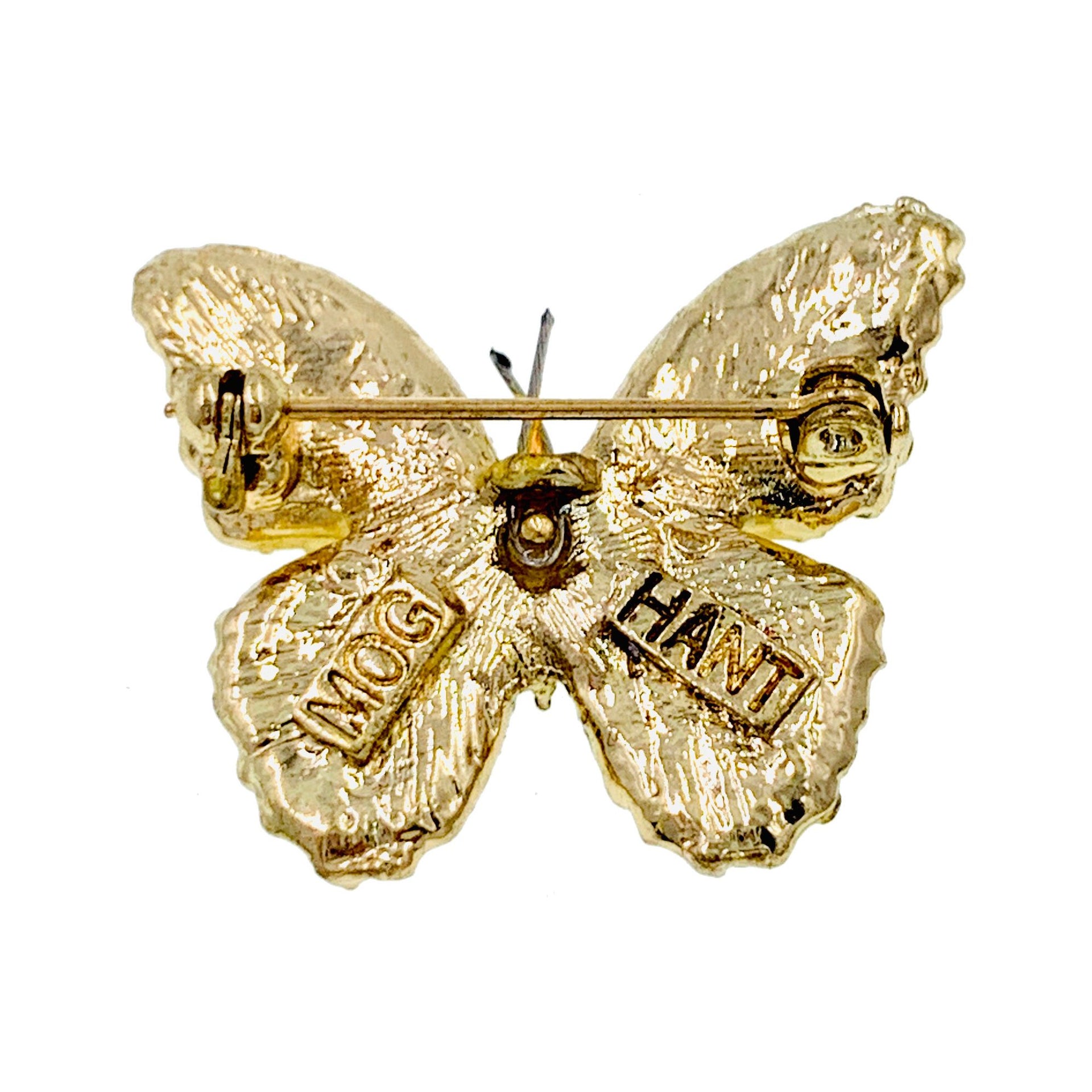 Lucinda Handmade Small Butterfly Brooch Pin use Swarovski Elementary Crystal, Brooch - MOGHANT