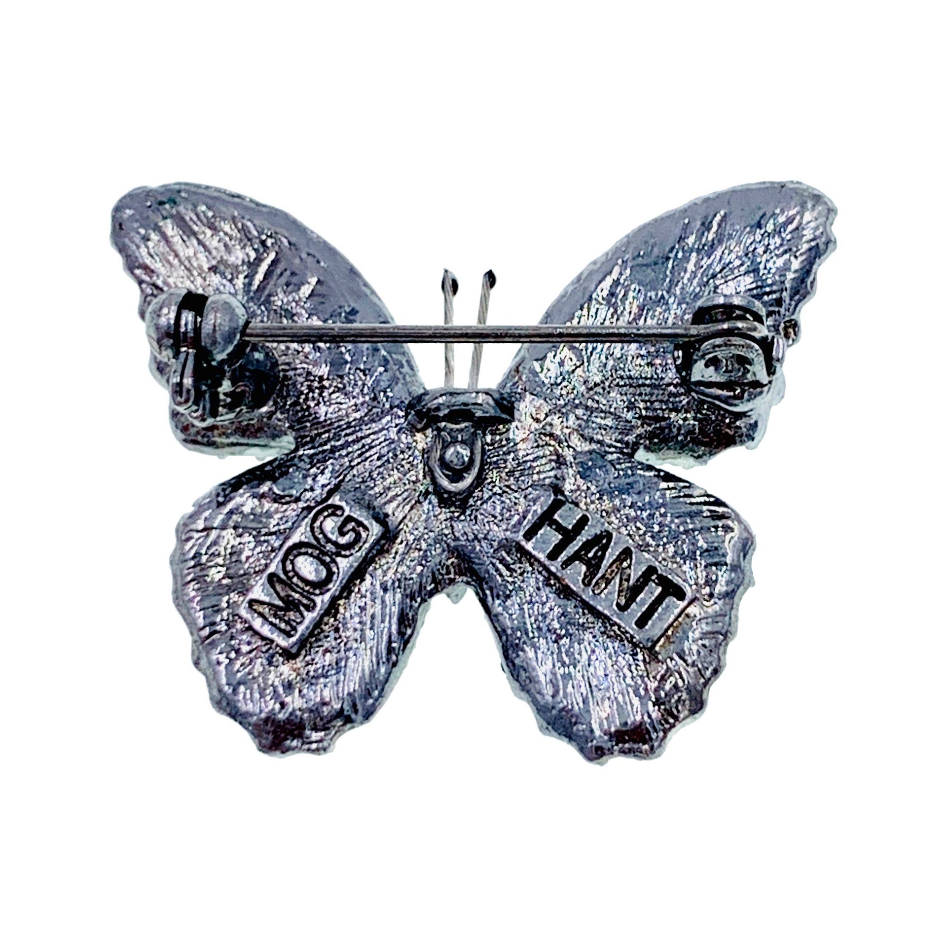 Lucinda Handmade Small Butterfly Brooch Pin use Swarovski Elementary Crystal, Brooch - MOGHANT
