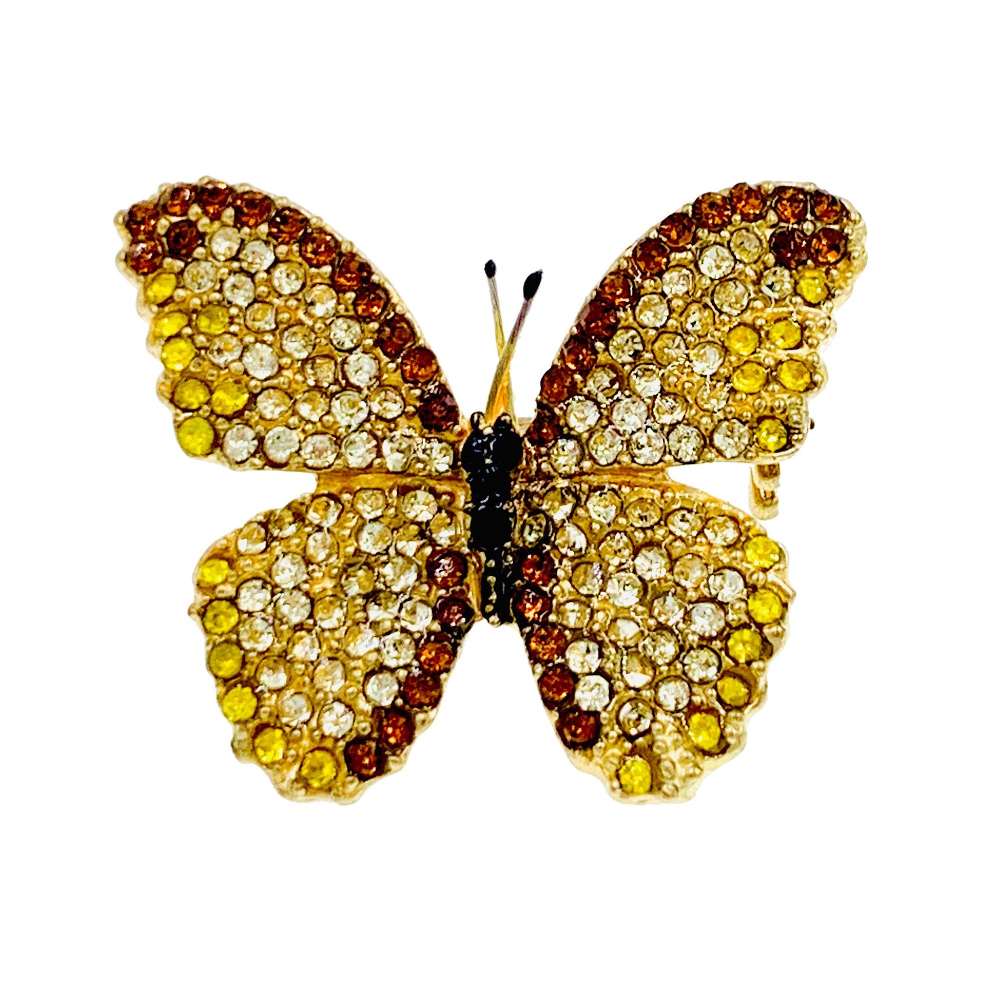 Lucinda Handmade Small Butterfly Brooch Pin use Swarovski Elementary Crystal, Brooch - MOGHANT