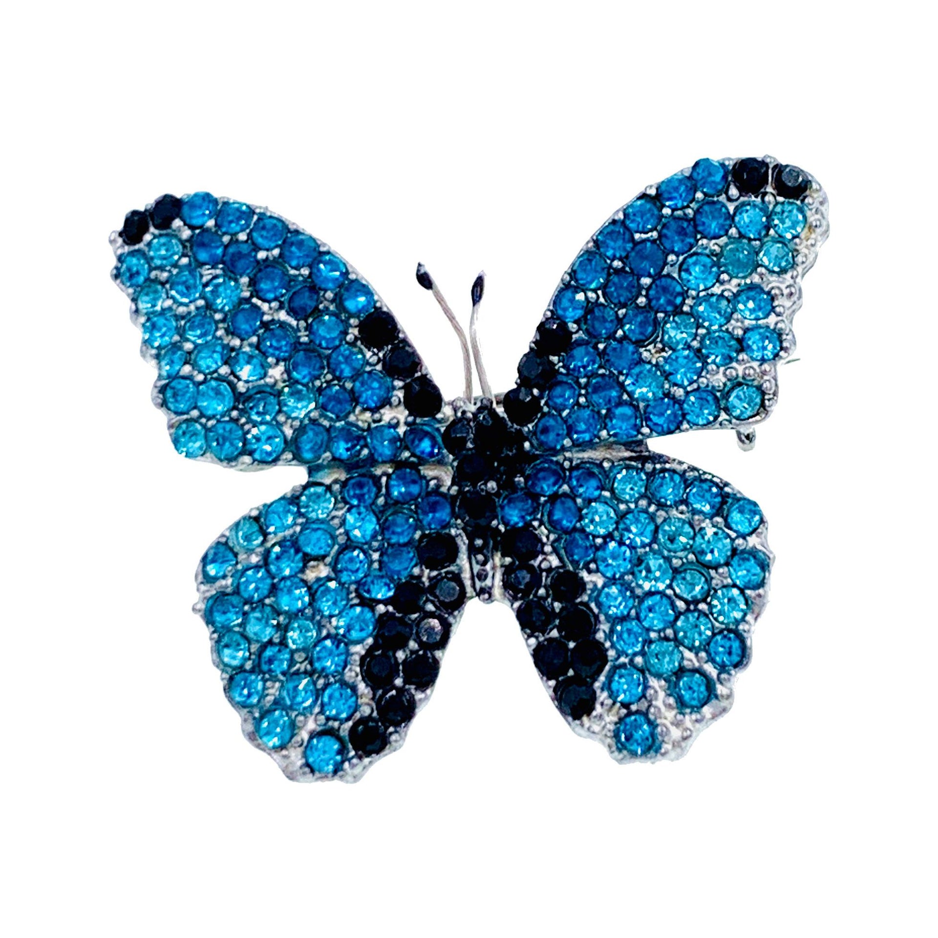 Lucinda Handmade Small Butterfly Brooch Pin use Swarovski Elementary Crystal, Brooch - MOGHANT