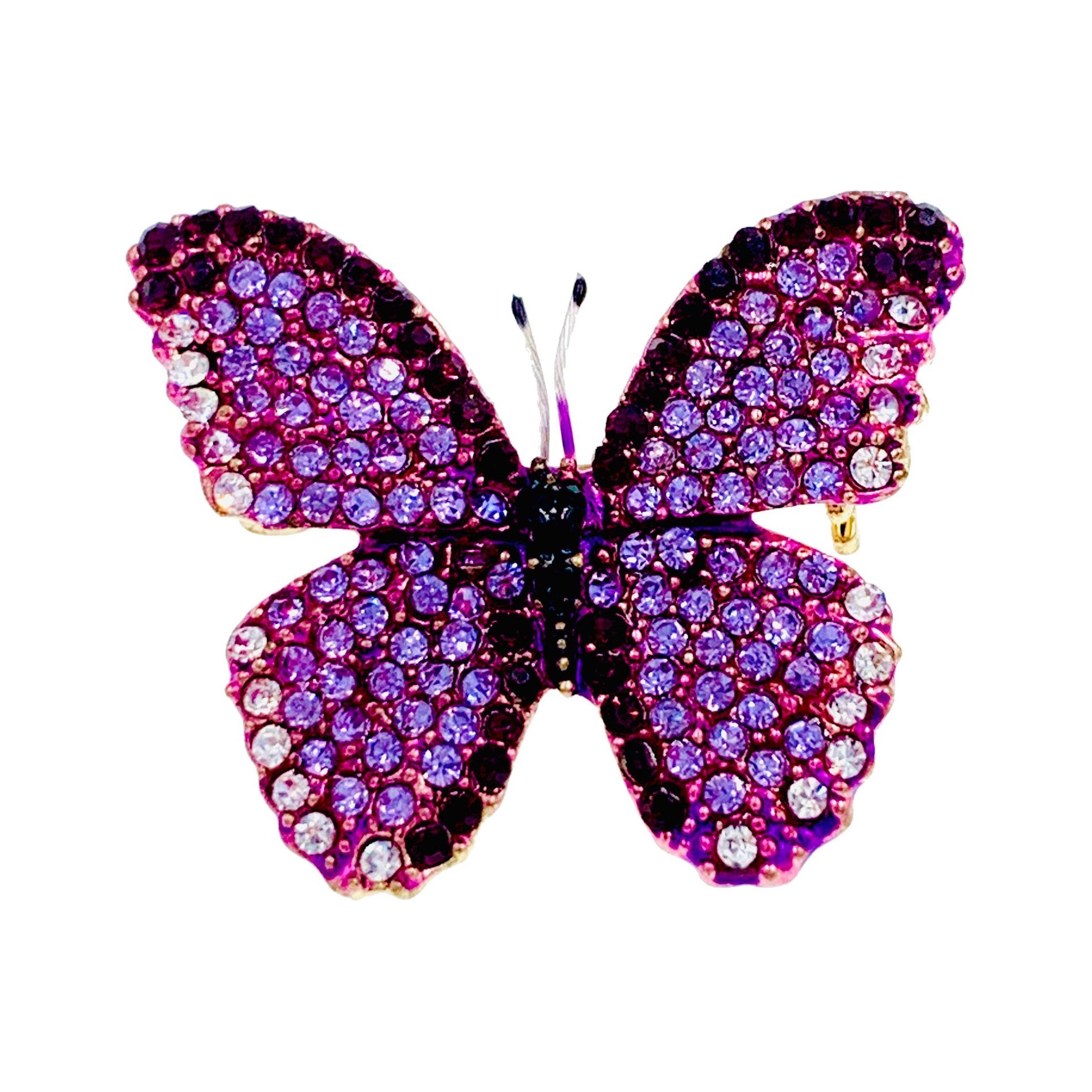 Lucinda Handmade Small Butterfly Brooch Pin use Swarovski Elementary Crystal, Brooch - MOGHANT