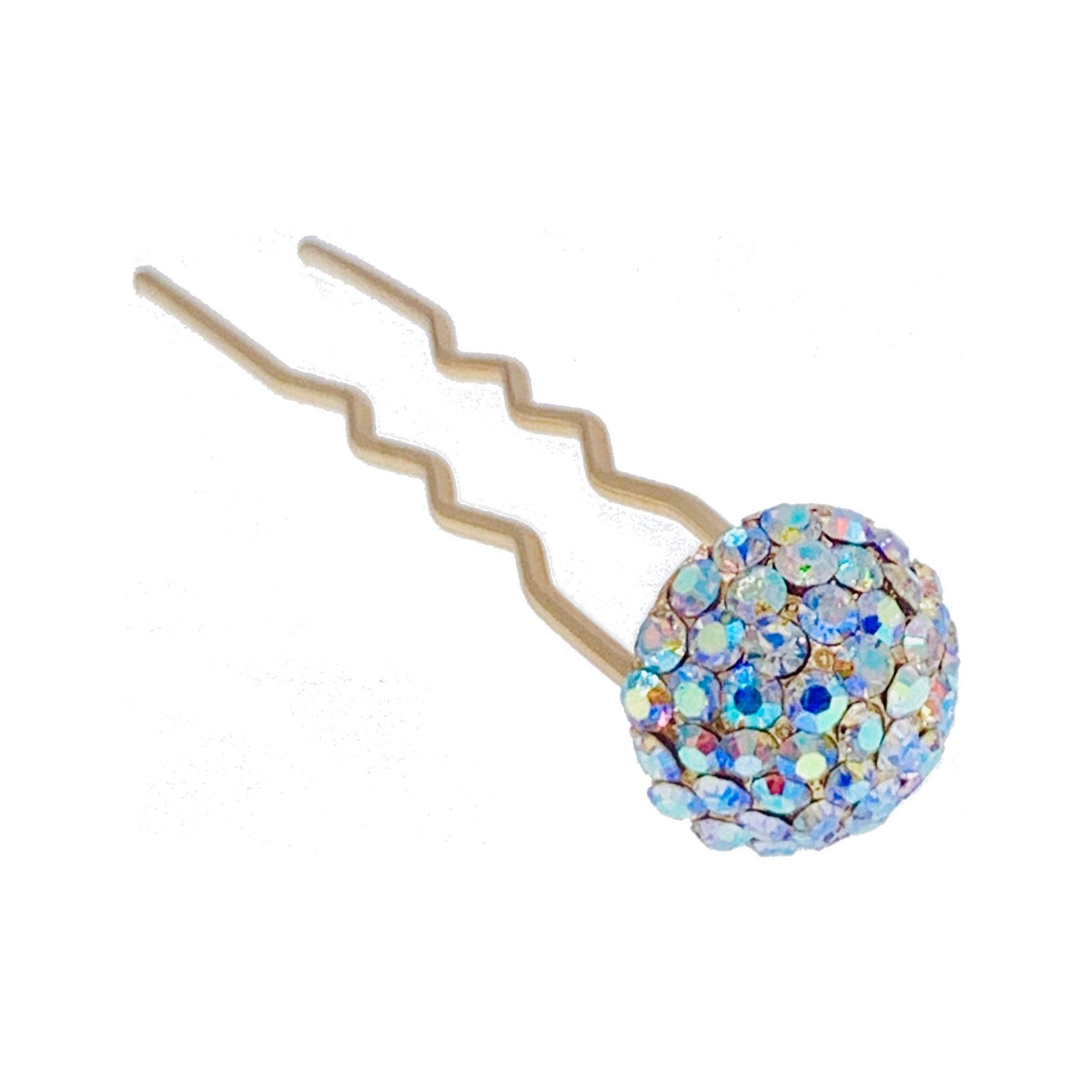 Consuela Rhinestone Crystal Small Mushroom Hair Stick Hairpin Wedding Bridal Prom Party Updo Twist Gift Pink Silver Grey Blue Indigo AB, Hair Stick - MOGHANT