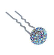 Consuela Rhinestone Crystal Small Mushroom Hair Stick Hairpin Wedding Bridal Prom Party Updo Twist Gift Pink Silver Grey Blue Indigo AB, Hair Stick - MOGHANT