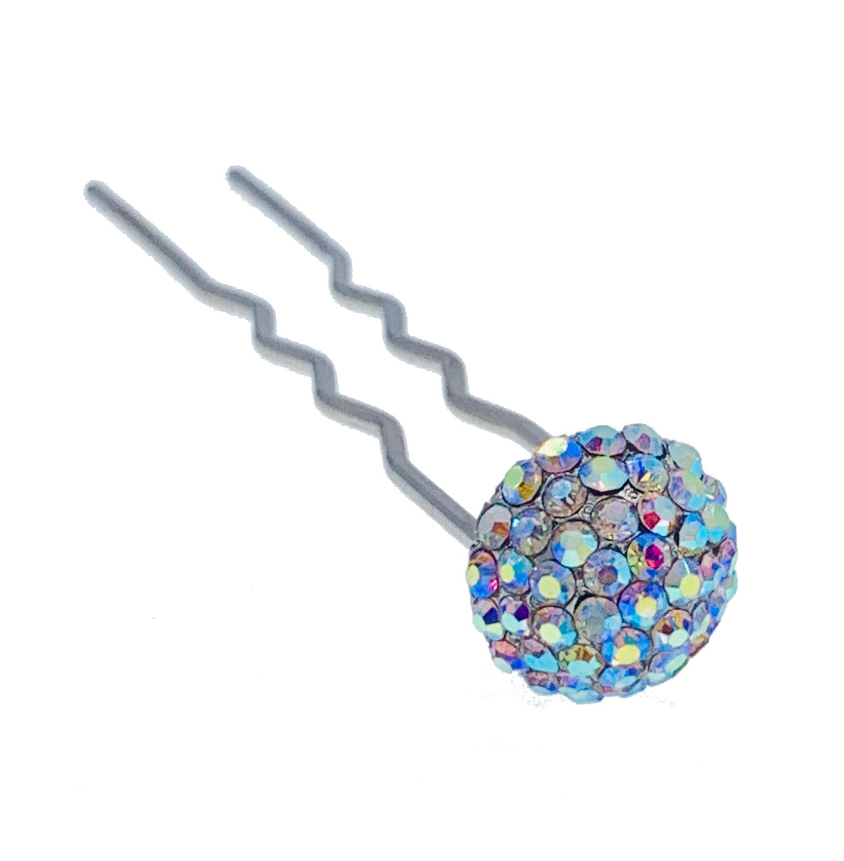 Consuela Rhinestone Crystal Small Mushroom Hair Stick Hairpin Wedding Bridal Prom Party Updo Twist Gift Pink Silver Grey Blue Indigo AB, Hair Stick - MOGHANT