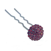 Consuela Rhinestone Crystal Small Mushroom Hair Stick Hairpin Wedding Bridal Prom Party Updo Twist Gift Pink Silver Grey Blue Indigo AB, Hair Stick - MOGHANT