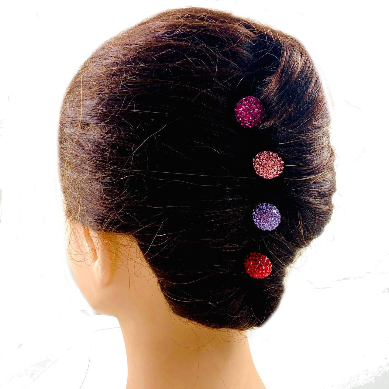 Consuela Rhinestone Crystal Small Mushroom Hair Stick Hairpin Wedding Bridal Prom Party Updo Twist Gift Pink Silver Grey Blue Indigo AB, Hair Stick - MOGHANT