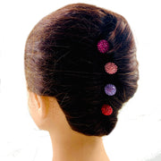 Consuela Rhinestone Crystal Small Mushroom Hair Stick Hairpin Wedding Bridal Prom Party Updo Twist Gift Pink Silver Grey Blue Indigo AB, Hair Stick - MOGHANT