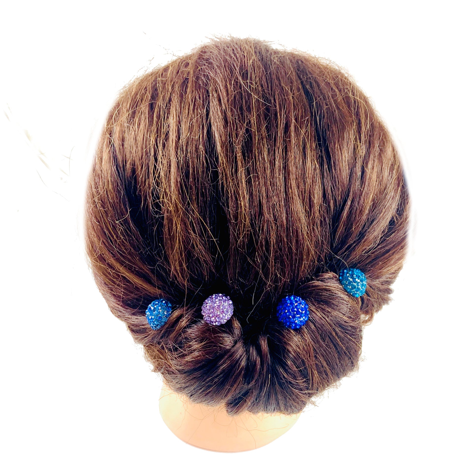 Consuela Rhinestone Crystal Small Mushroom Hair Stick Hairpin Wedding Bridal Prom Party Updo Twist Gift Pink Silver Grey Blue Indigo AB, Hair Stick - MOGHANT