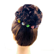 Consuela Rhinestone Crystal Small Mushroom Hair Stick Hairpin Wedding Bridal Prom Party Updo Twist Gift Pink Silver Grey Blue Indigo AB, Hair Stick - MOGHANT