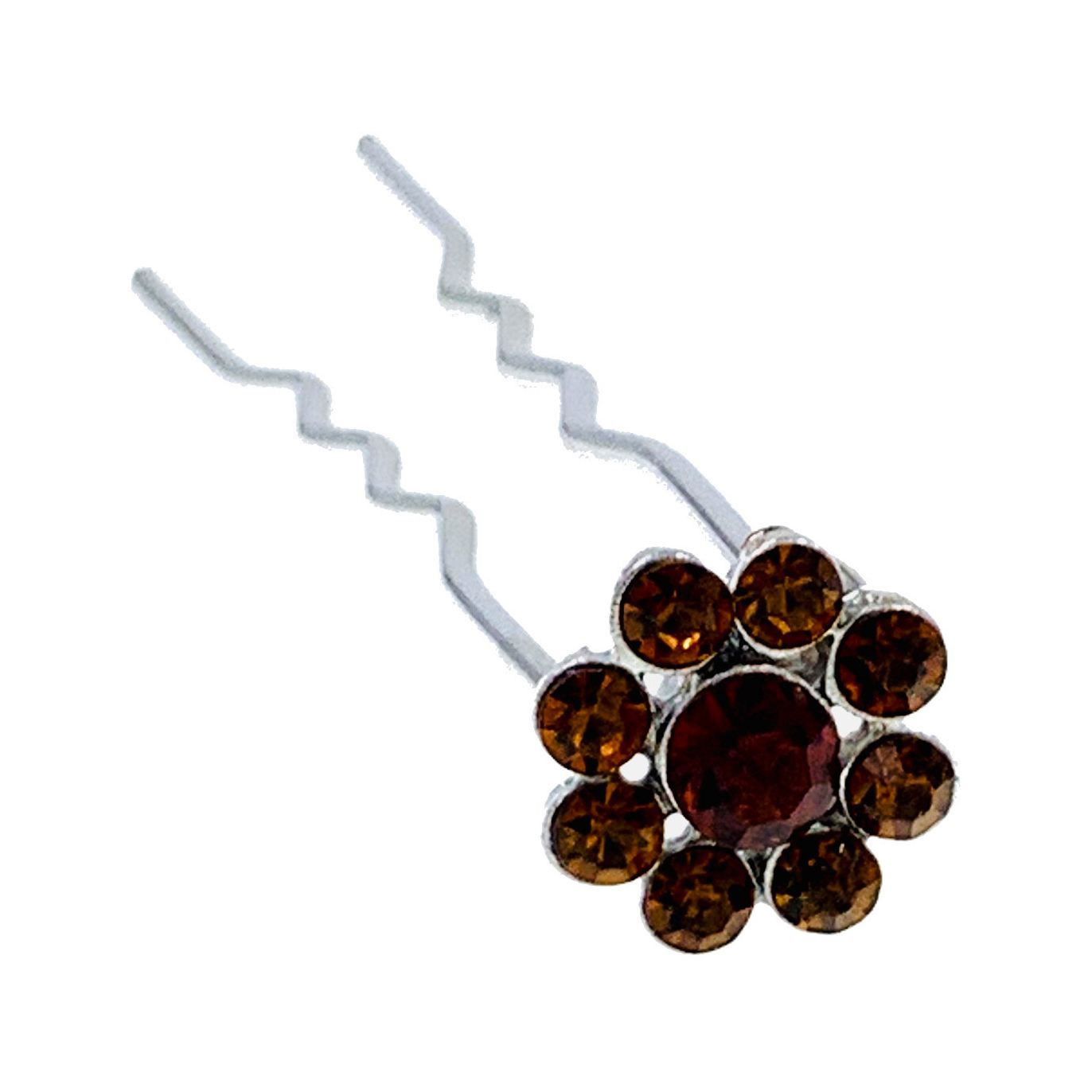 Catherina Rhinestone Crystal Flower Hair Stick Hairpin Wedding Bridal Prom Party Updo Twist Gift Pink Silver Grey Blue Indigo AB, Hair Stick - MOGHANT