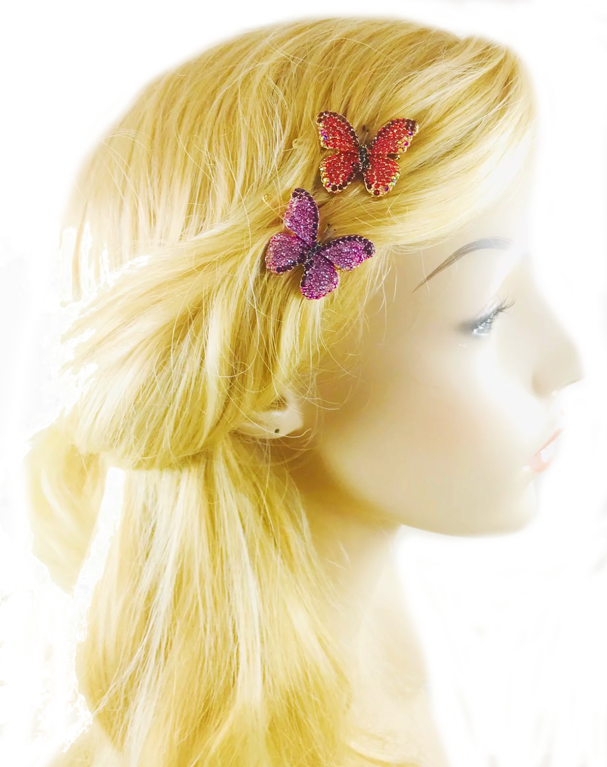 Lucinda Butterfly Hair Clip use Swarovski Elementary Crystal, Hair Clip - MOGHANT