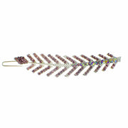 Fern Leaf Hair Clip Rhinestone Crystal silver base Antique Pink Purple, Hair Clip - MOGHANT