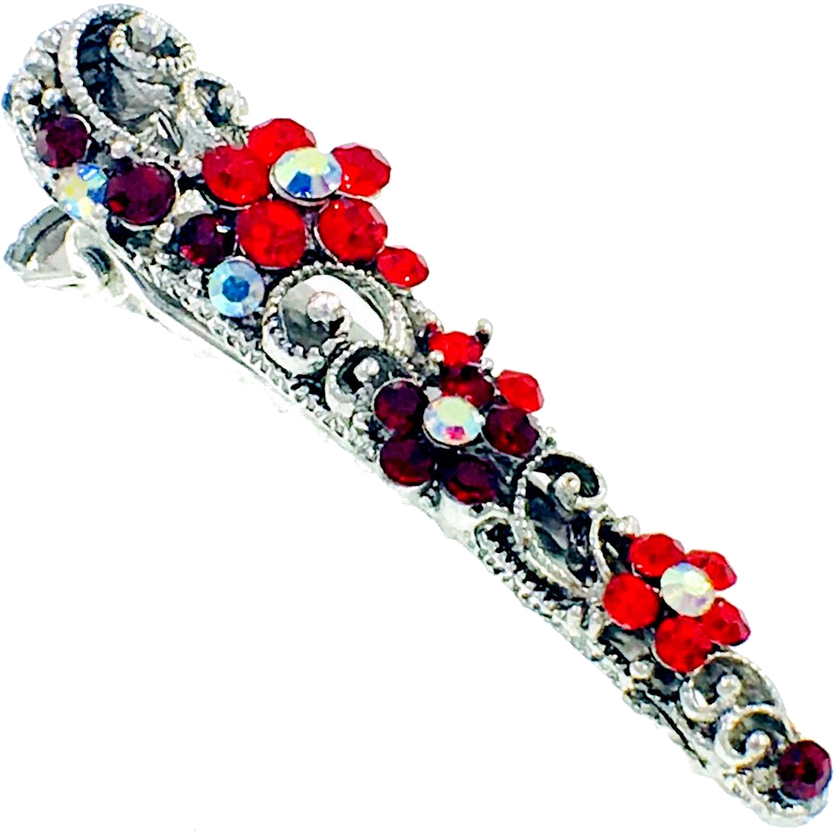 Beak Flower Hair Clip Rhinestone Crystal Clamp Alligator 