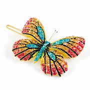 Fairy Butterfly Hair Clip Swarovski Crystal gold base multi colors Pink Amber Blue, Hair Clip - MOGHANT