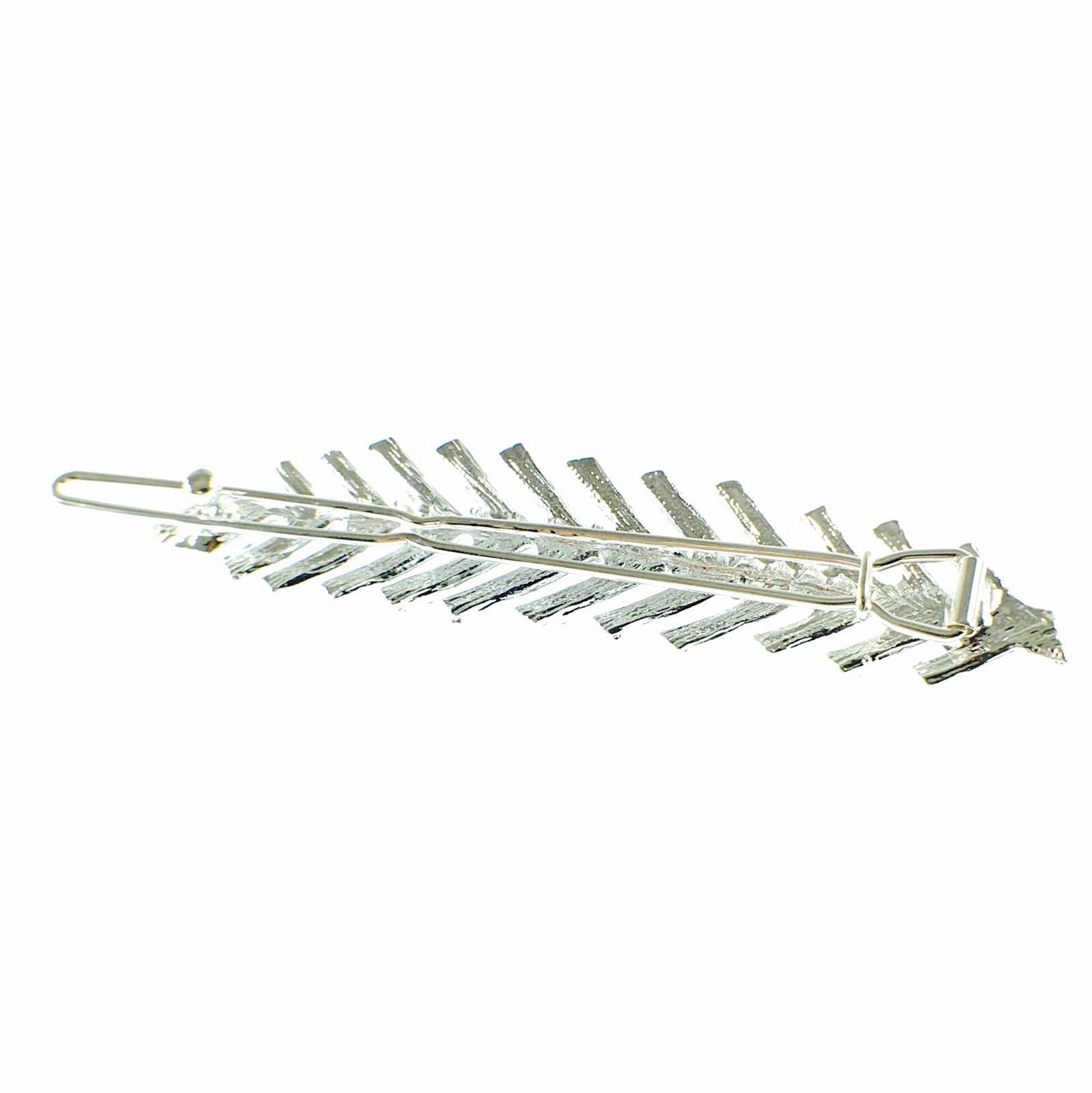 Fern Leaf Hair Clip Rhinestone Crystal silver base Clear, Hair Clip - MOGHANT
