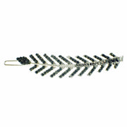 Fern Leaf Hair Clip Rhinestone Crystal silver base Gray Black, Hair Clip - MOGHANT