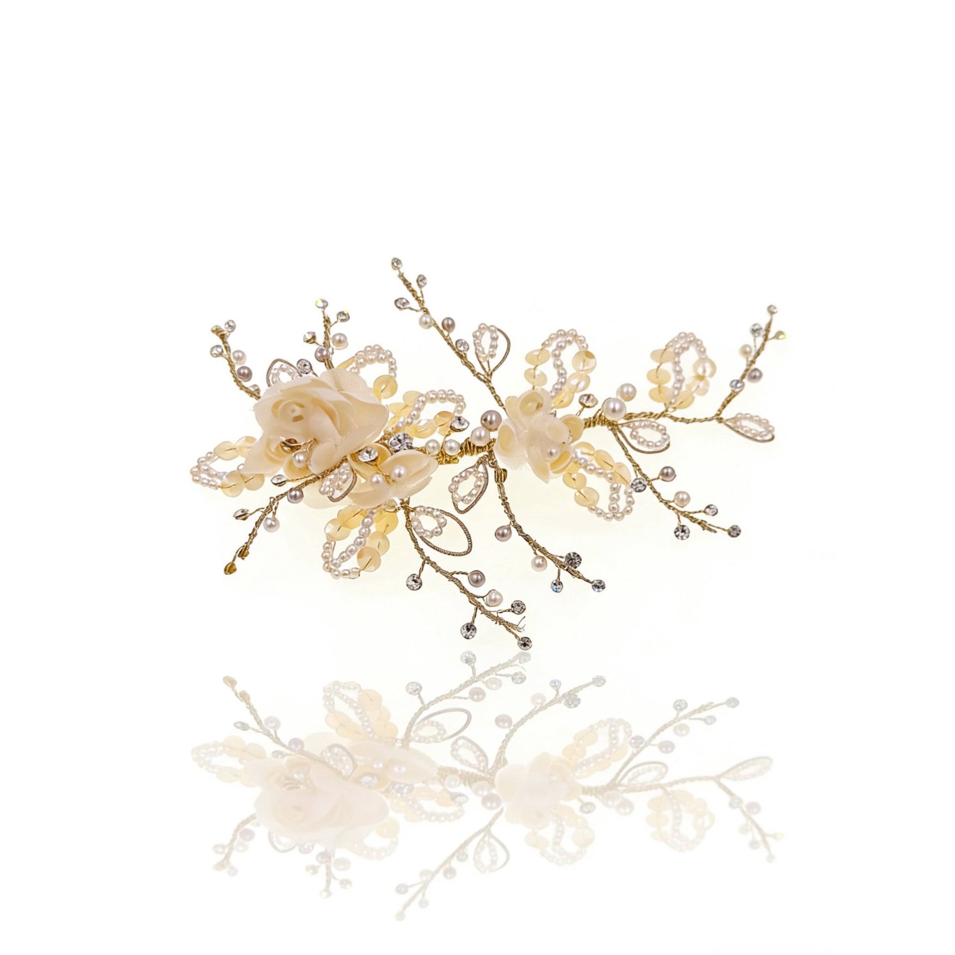 Elysian Handwoven Blossom Vine Bridal Hair Clip - MOGHANT