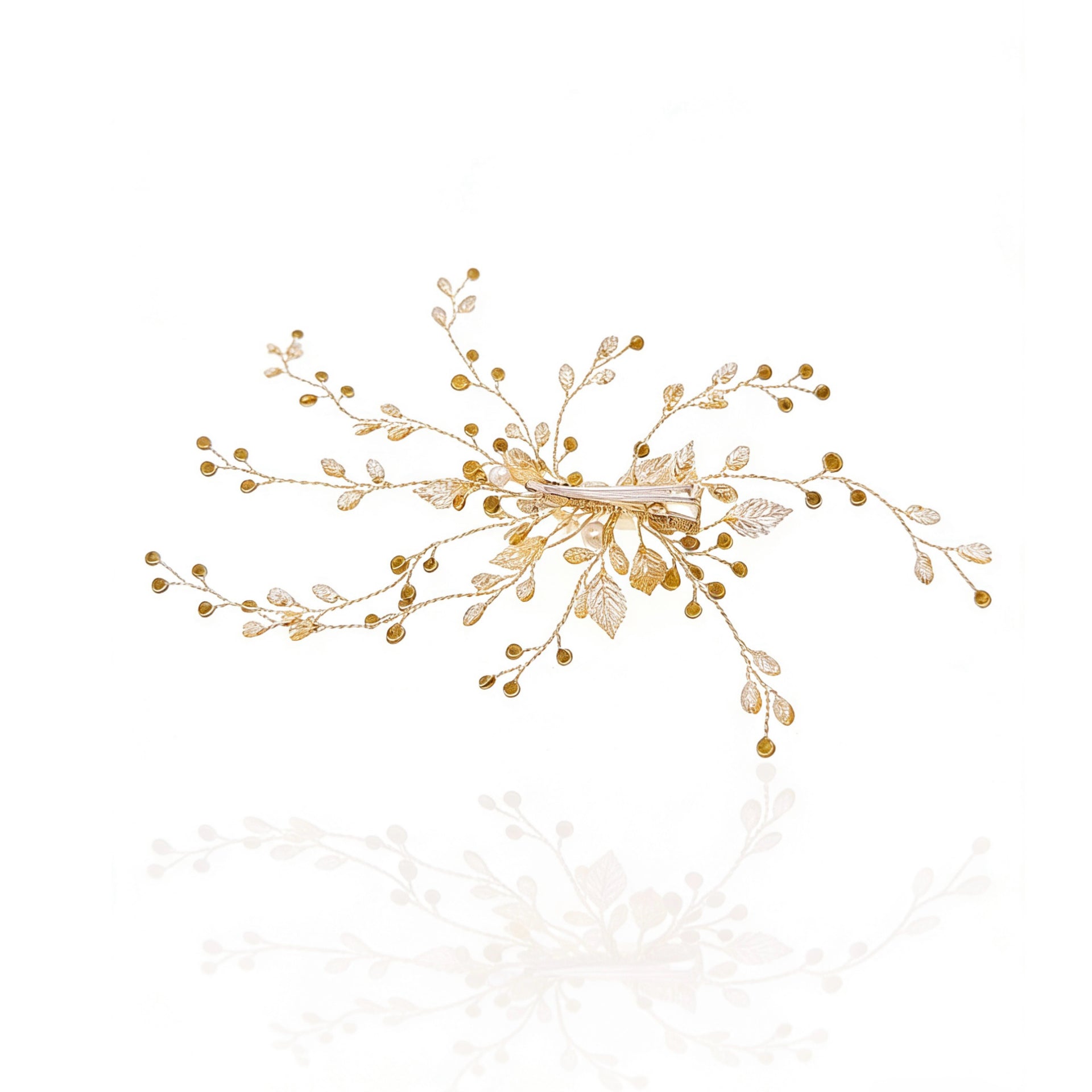 Elysian Handwoven Radiant Pearl Aura Bridal Hair Clip - MOGHANT