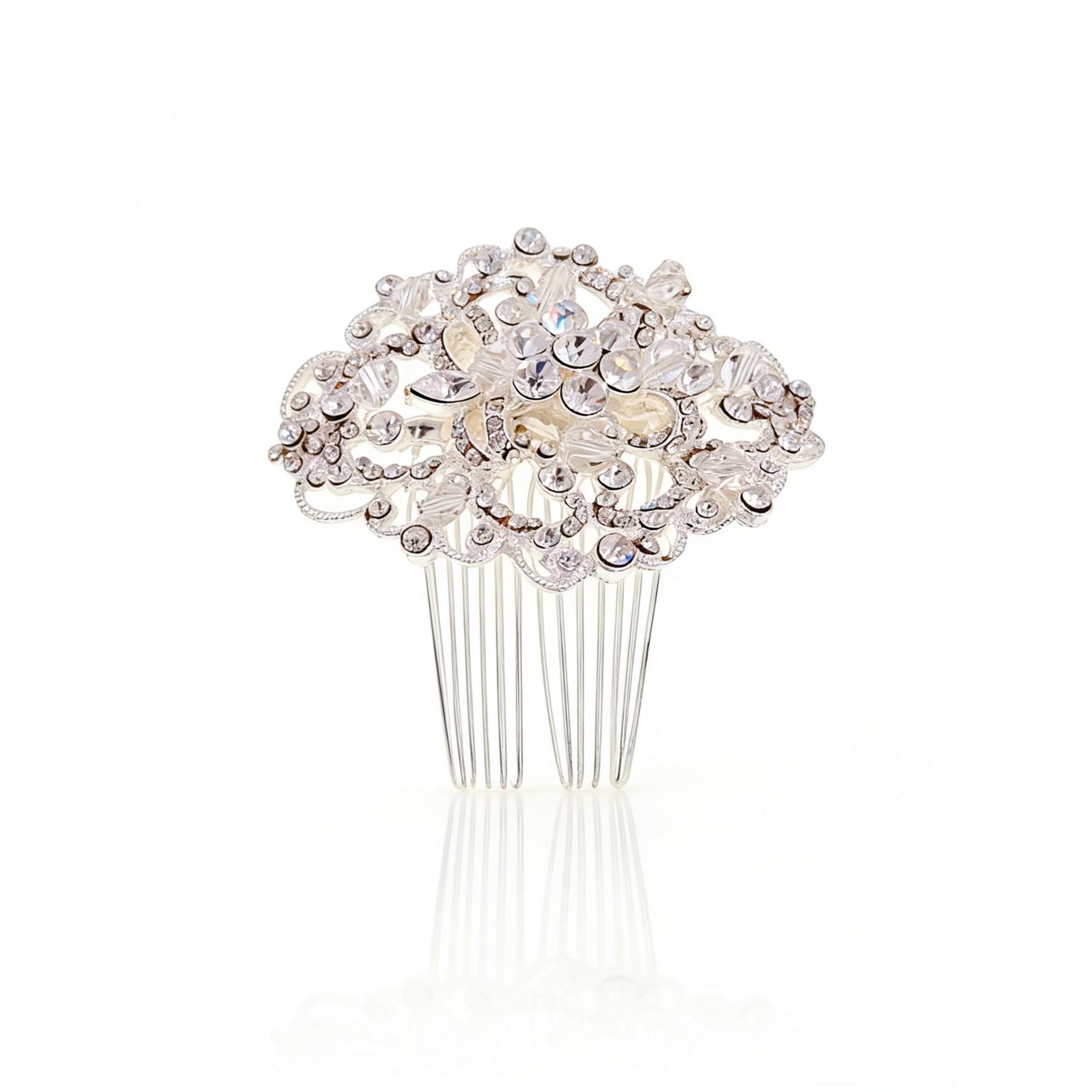 Elysian Handwoven Regal Oval Heritage Bridal Hair Comb - MOGHANT