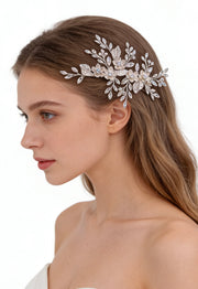Elysian Handwoven Crystal Wildflower Bridal Hair Clip - MOGHANT